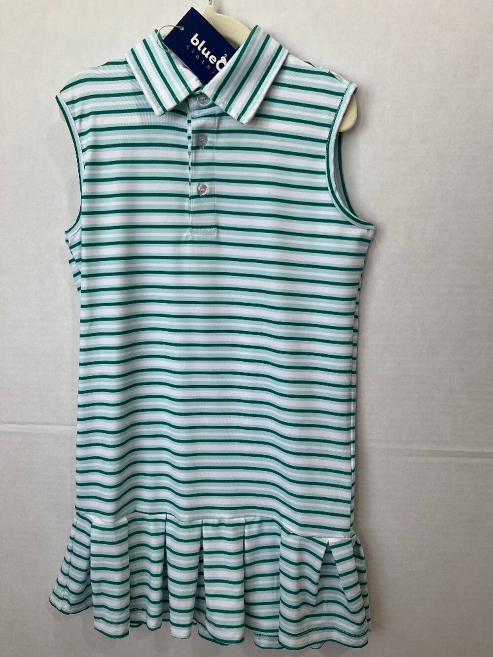 Girl - 5 - NWT Blue Quail Emerald Strip Polo Dress